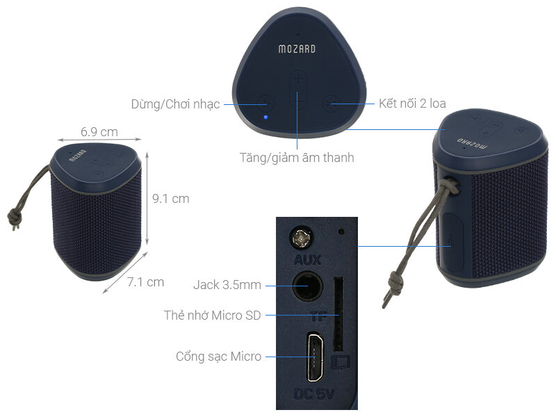 Loa Bluetooth Mozard Y550 Plus trưng bày 99%