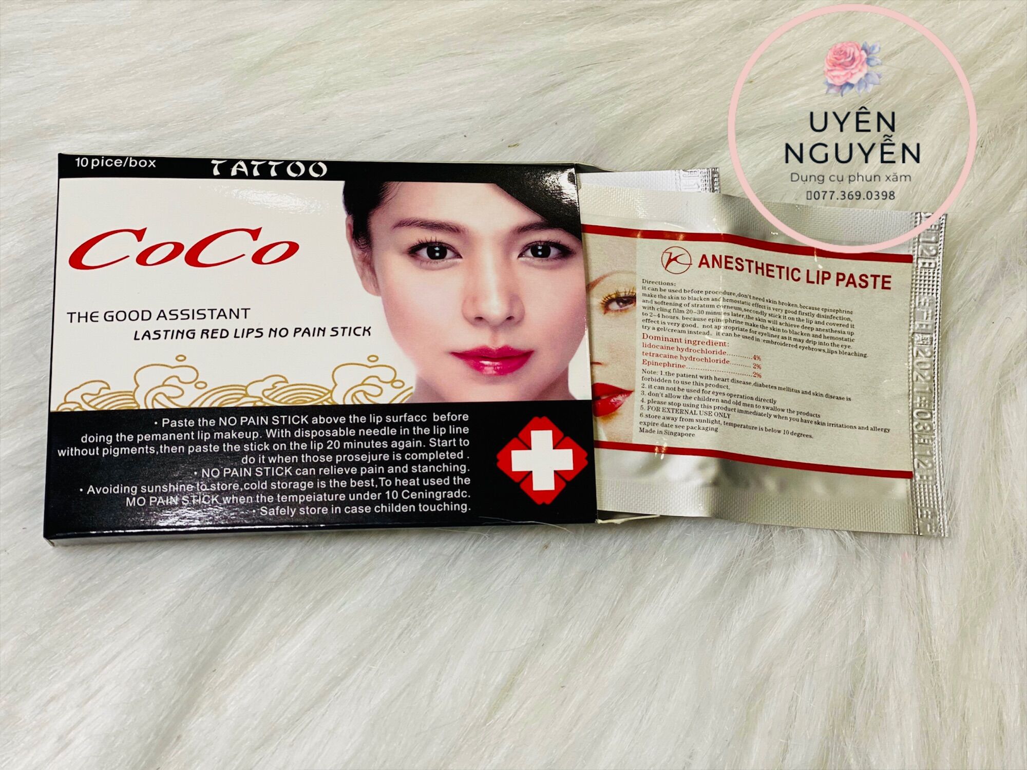 Tê miếng coco xăm môi