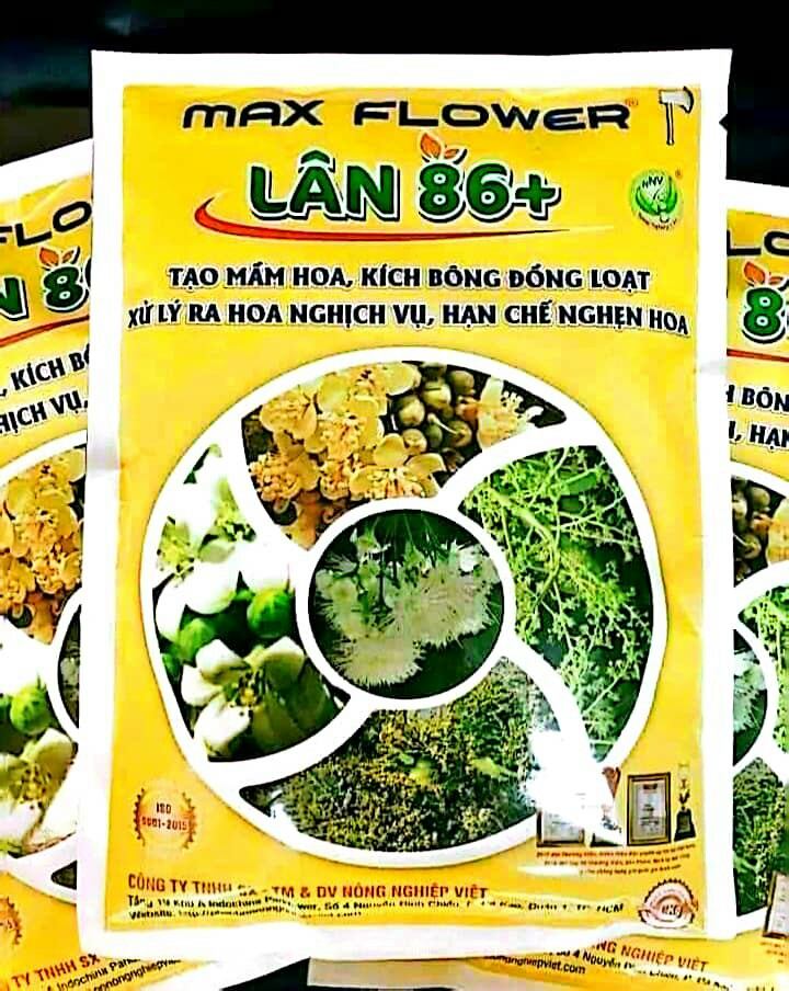 Phân bón max flower 86. tạo mầm hoa, kích thích ra hoa đồng loạt. gói 1kg