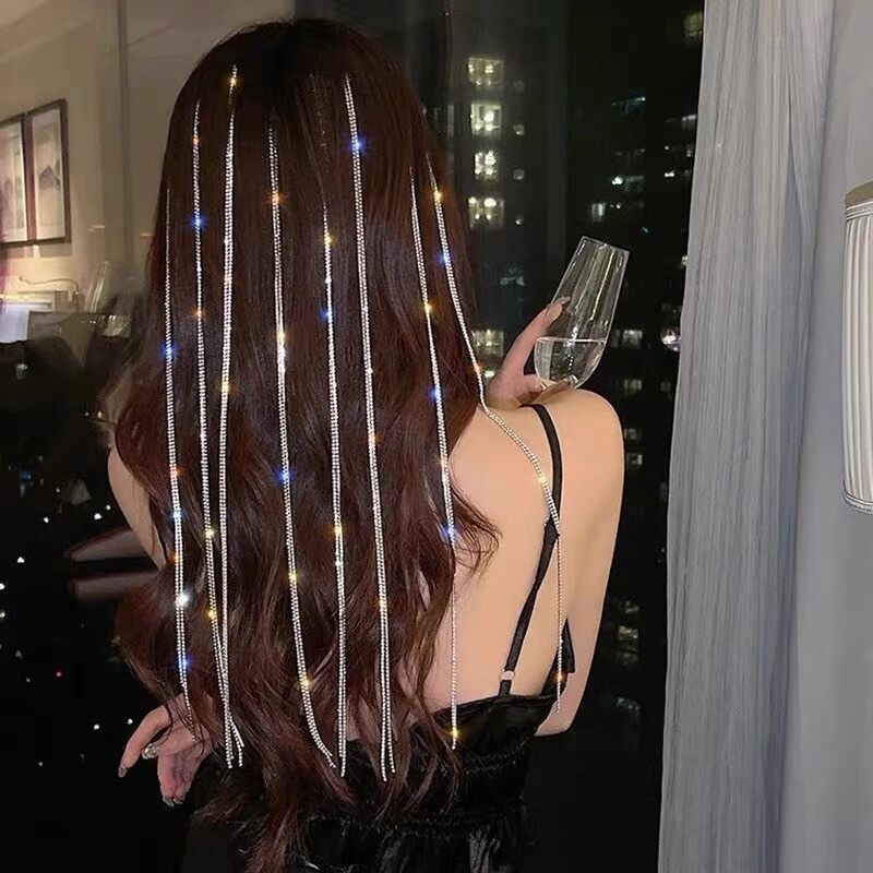 Kẹp tóc dây đá 2 line bling bilng