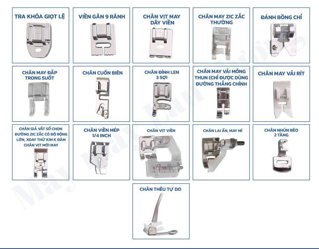 Bộ 16 chân vịt sử dụng cho máy may gia đình đa năng