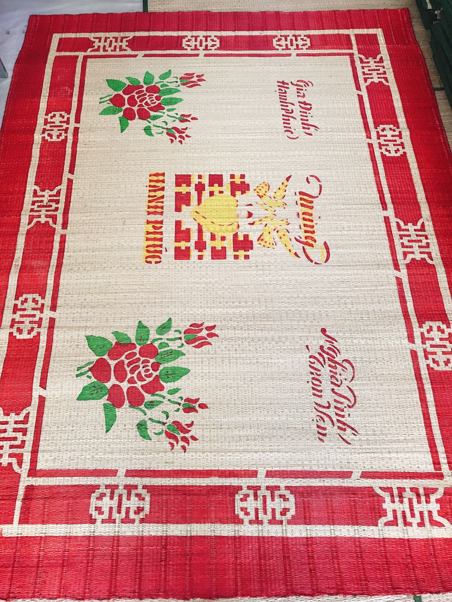 Chiếu Cói In Hoa 1m8x2m