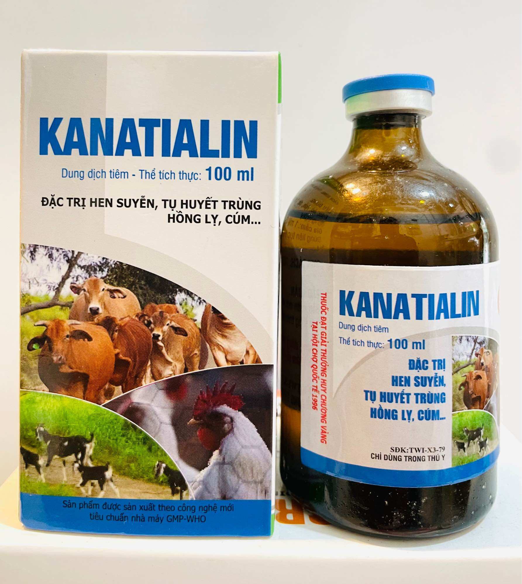 Kanatialin Hen suyến, khò khè, tht, hồng lỵ dùng cho thú cảnh vật nuôi trong thú y
