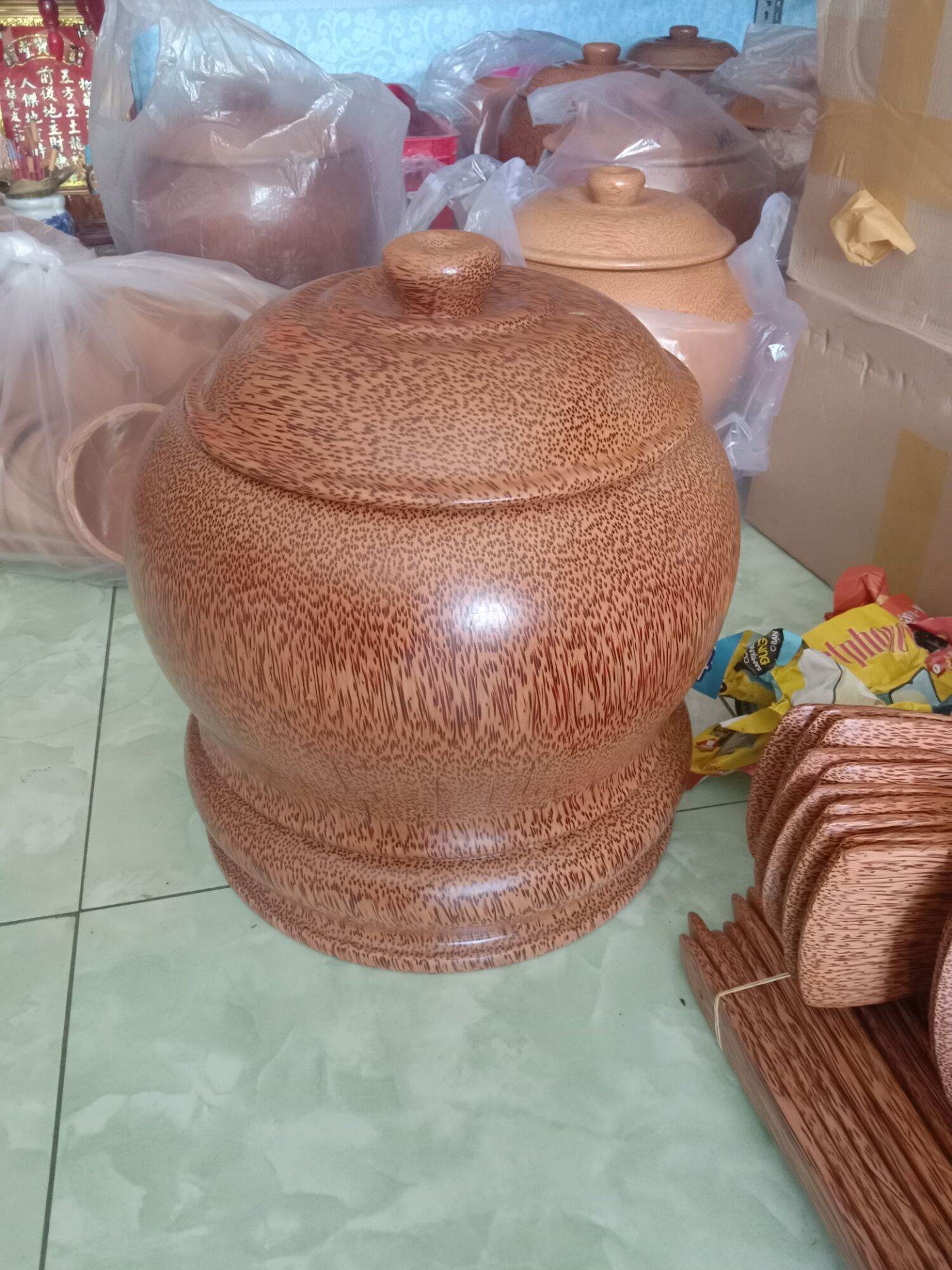 bình ủ giữ ấm bình trà làm từ gỗ dừu