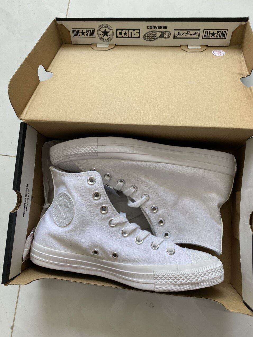 [HCM]giày converse classic trắng vải real new