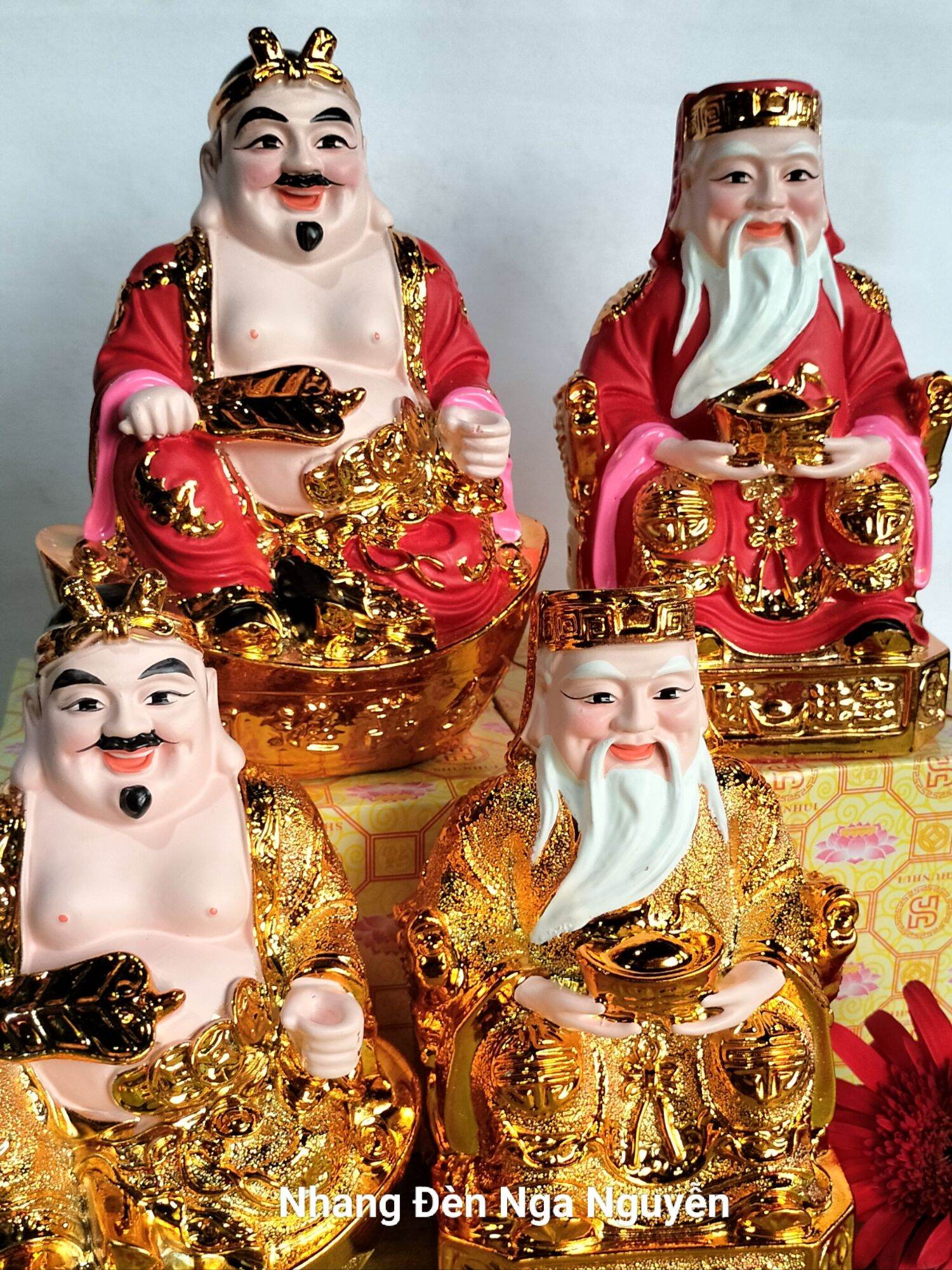 Tượng Thần Tài Thổ Địa màu đỏ nhiều size