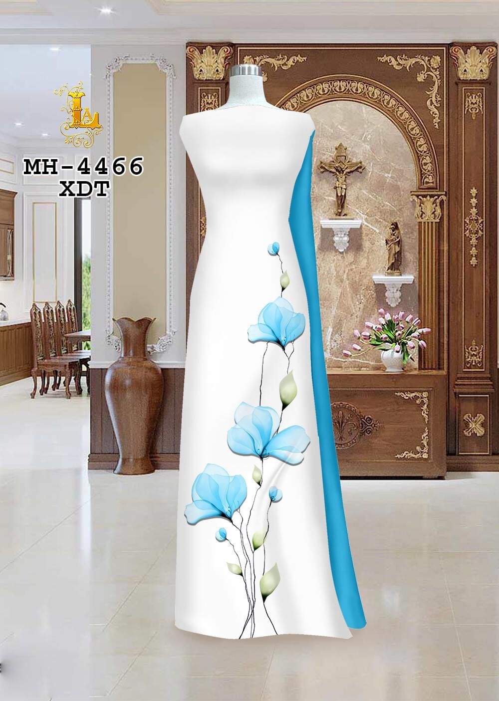 Vải áo dài lụa cao cấp in hoa