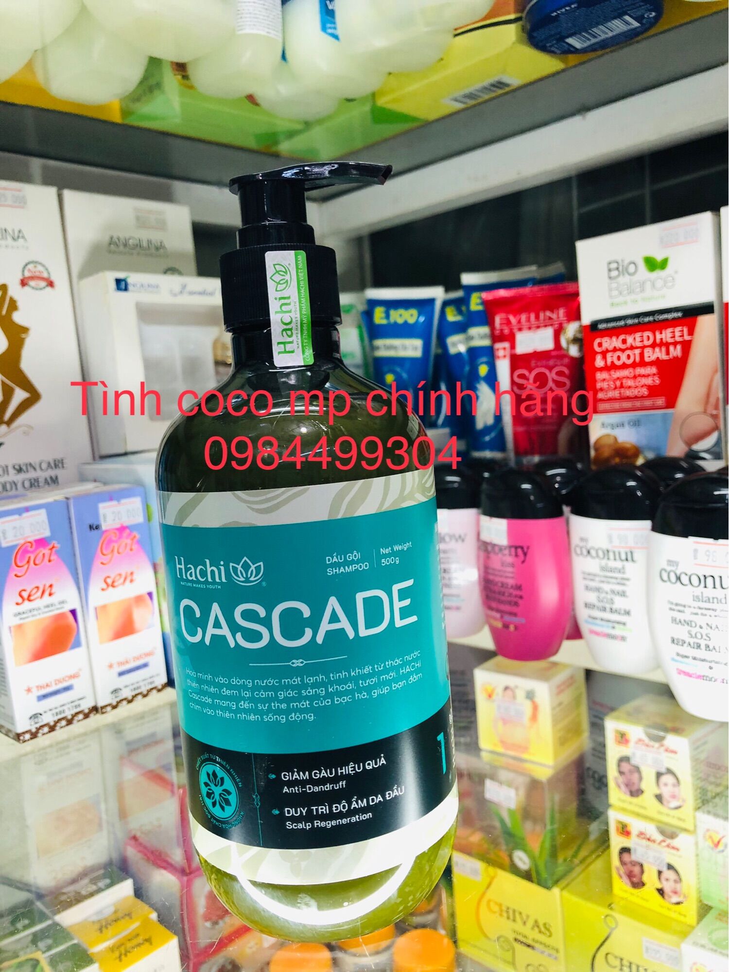 Dầu xả hachi Cascade 480g,Tinh chất bạc hà dầu Oliu,giảm gàu hiệu quả,ngứa da đầu,chiết xuất thiên nhiên