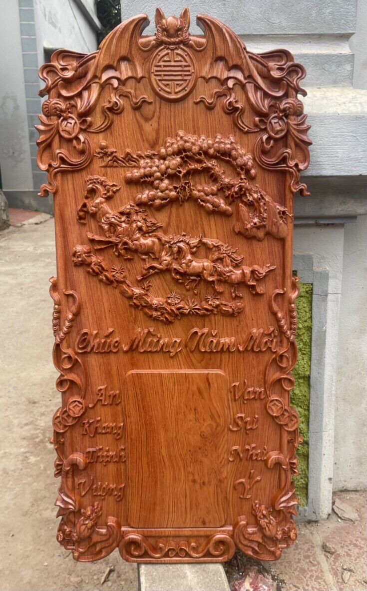 Đốc lịch phong thủy treo tường gỗ hương đá kt :80/40/3