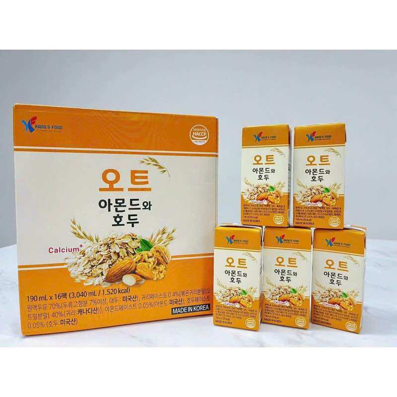 Sữa óc chó hạnh nhân Hàn Quốc thùng 16 hộp nhỏ rất tốt cho mẹ bầu và trẻ nhỏ, sữa óc chó, sữa bà bầu