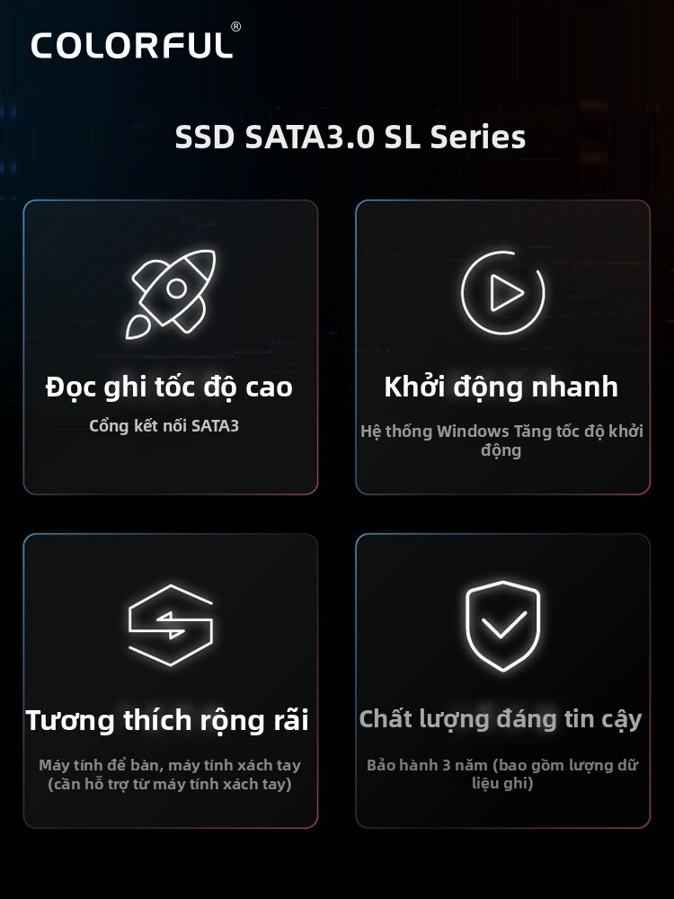 Colorful | SATA3 Desktop Laptop SSD 256GB Giá 1,884,000 Đồng*Miễn phí vận chuyển