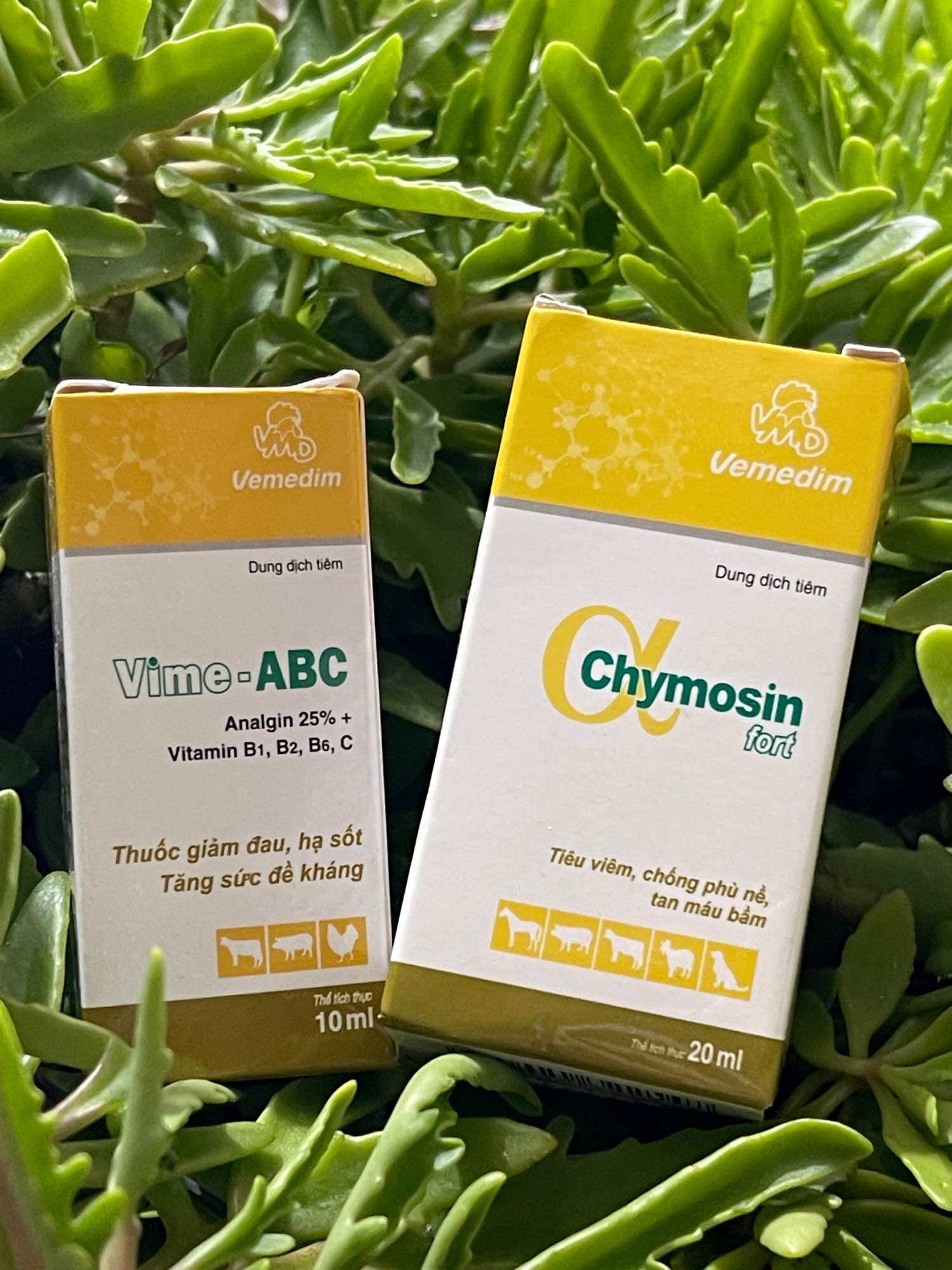 Chymosin + vime ABC - tiêu kén tiêu bã đậu dịch viêm long đờm…trên các b.ệnh hô hấp bại huyết gà vịt