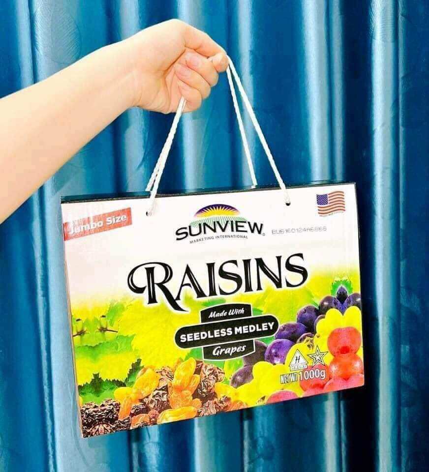 Nho khô mix Sunview Raisins túi 1kg của Mỹ