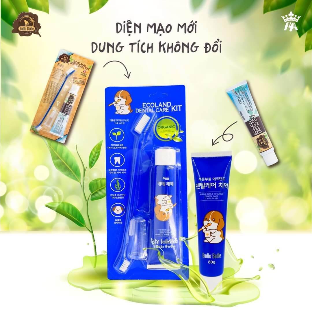 HCMKEM ĐÁNH RĂNG CHO CHÓ MÈO BUDLE BUDLE ECOLAND 70G