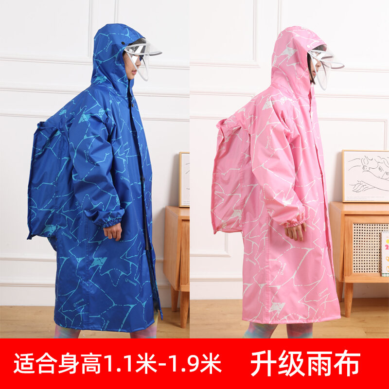 Áo Mưa Học Sinh Áo Mưa Dáng Dài Có Chỗ Cho Cặp Sách Cho Bé Trai Và Bé Gái Lớn Có Mũ Hai Bên Sọc Dạ Quang Học Sinh Trung Học Trẻ Em