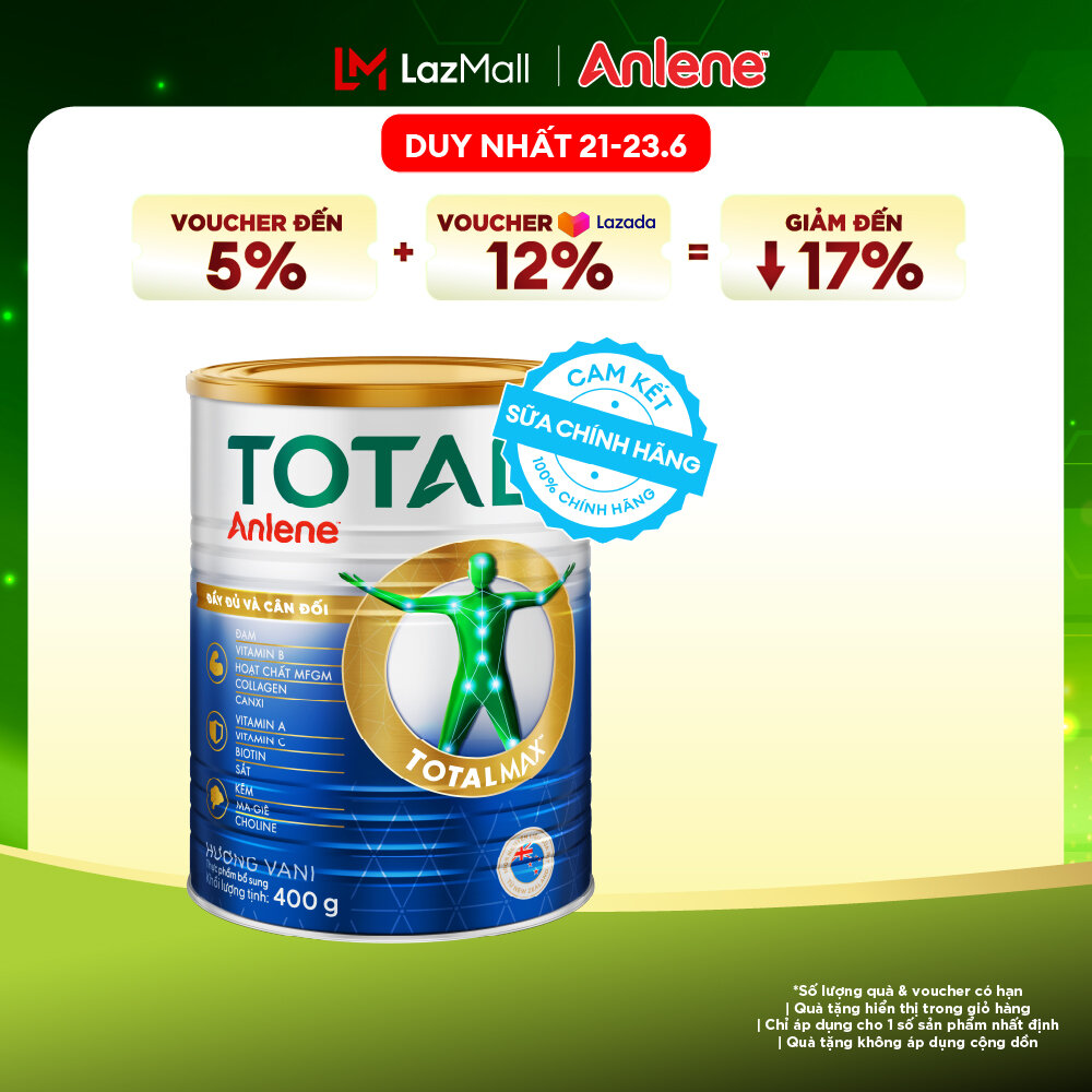 [Voucher giảm đến 26%]Sữa Bột Bổ Sung Dinh Dưỡng Anlene Total 10 Lon 400G