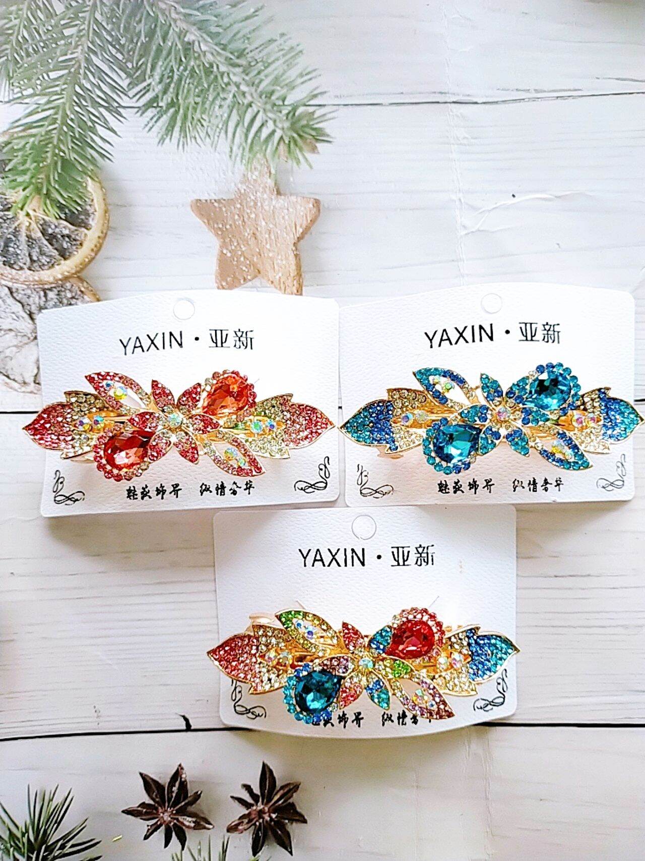 kẹp tóc phía sau đính đá lấp lánh M03(kẹp 8 phân)