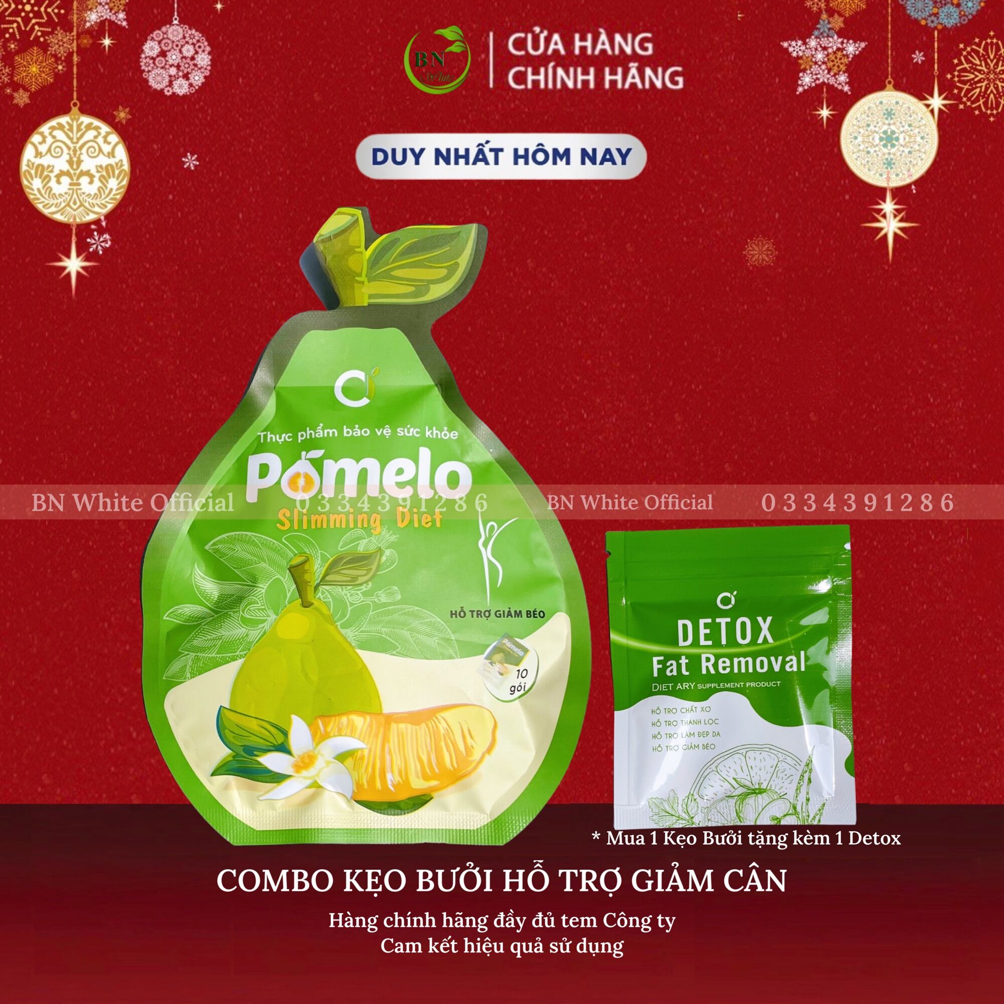 [CHÍNH HÃNG] Kẹo Bưởi giảm cân + Tặng Detox giúp giảm cân nhanh hiệu quả, giảm từ 3-4kg trong 10 ngày