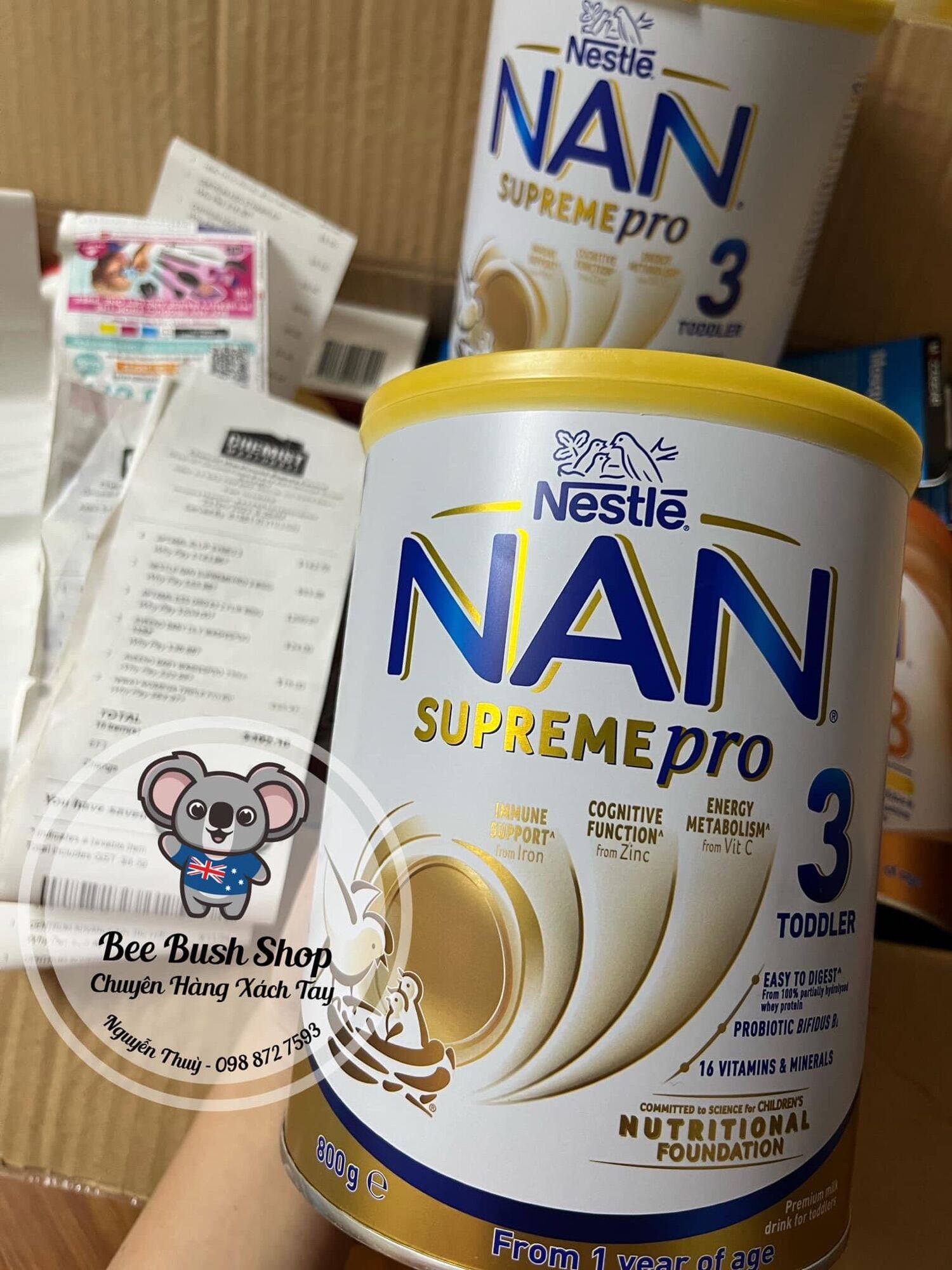 Sữa thuỷ phân 1 phần Nan Supreme Úc cho bé dị ứng đạm bò nhẹ 800g
