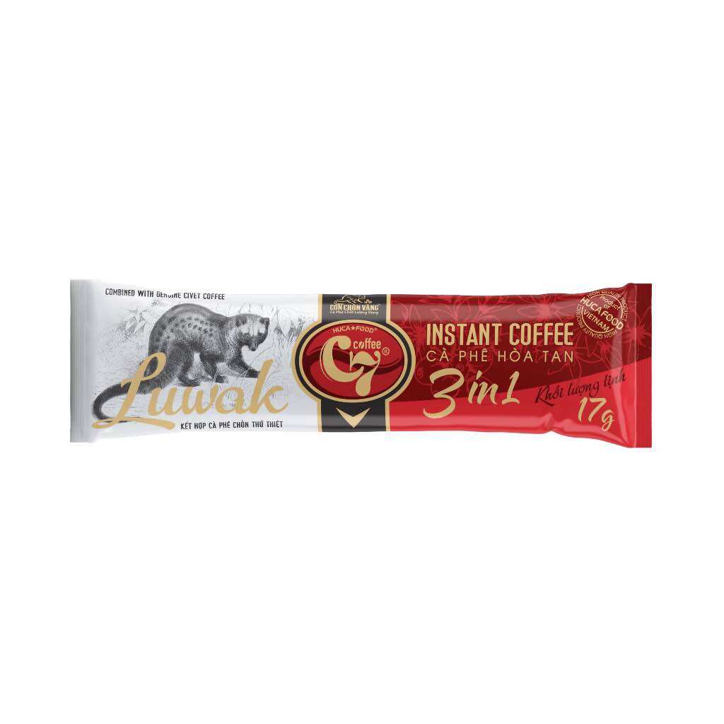 Cà Phê Hoà Tan 3in1 Luwak Con Chồn Vàng C7 (Hộp 18Gói x 17g)