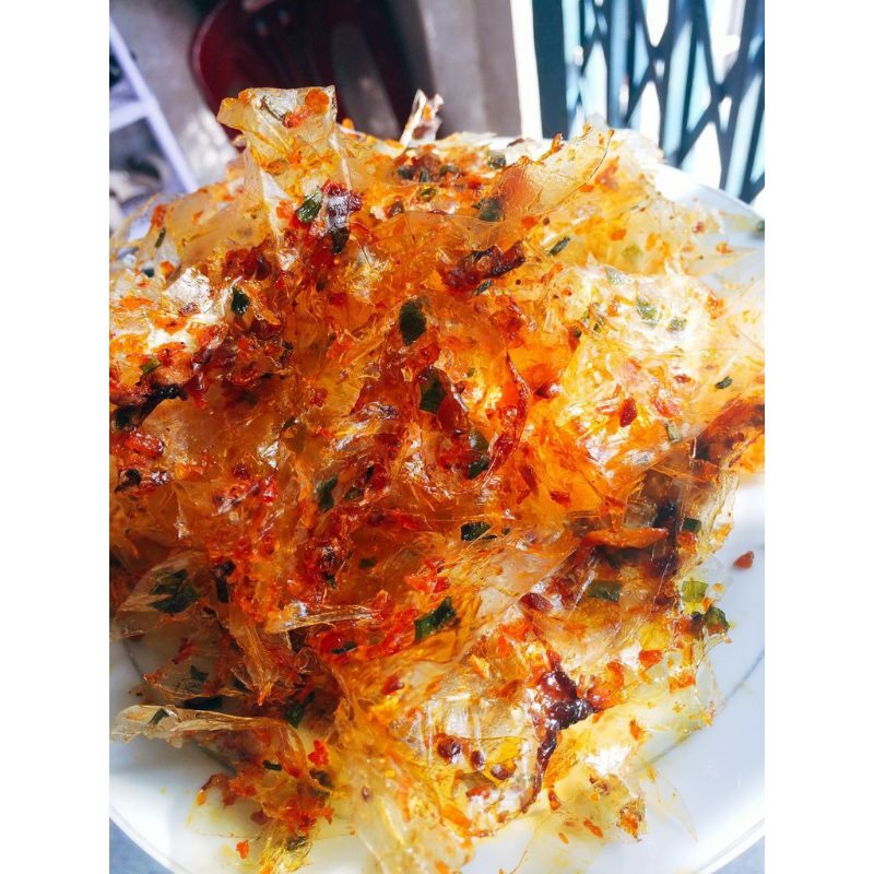 Bánh tráng sợi tỏi khô bò cay bịch 80gr