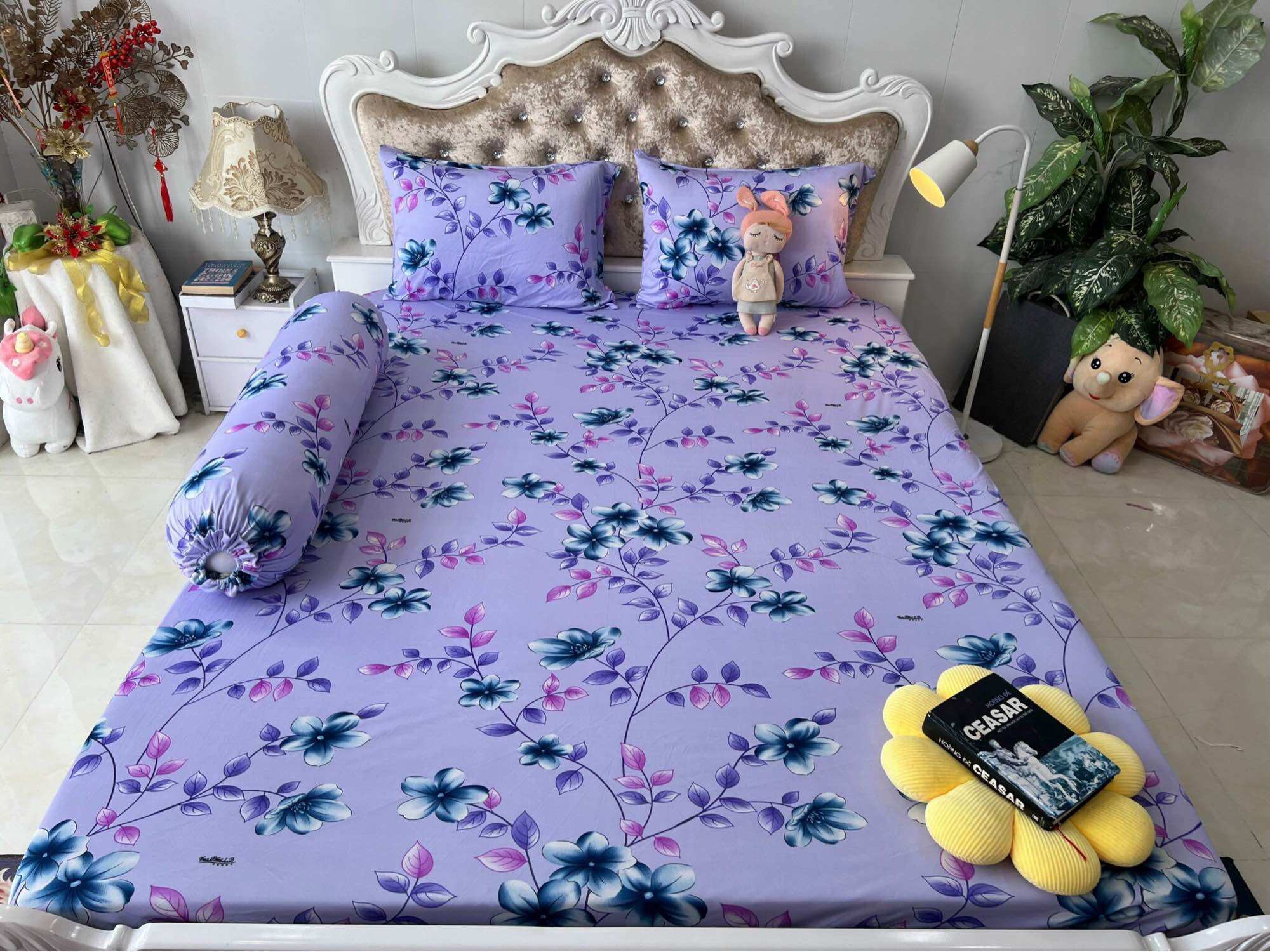 Bộ 4 drap/ga áo gối Thun Lạnh Hàn Quốc 3D Vạn Phát