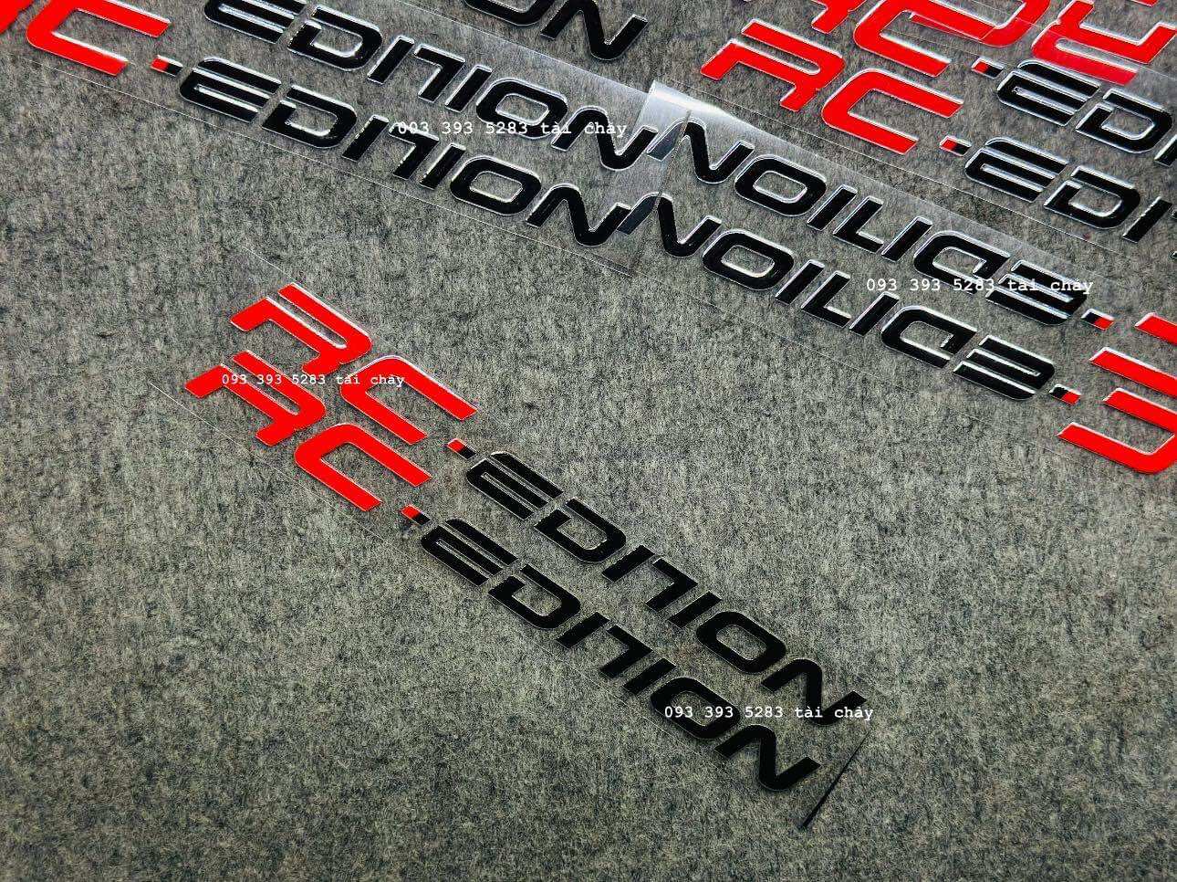 [ 1 CẶP ] TEM DECAL RC-EDITION ĐỎ ĐEN DÀI 18 CM DÁN TRANGTRI XE