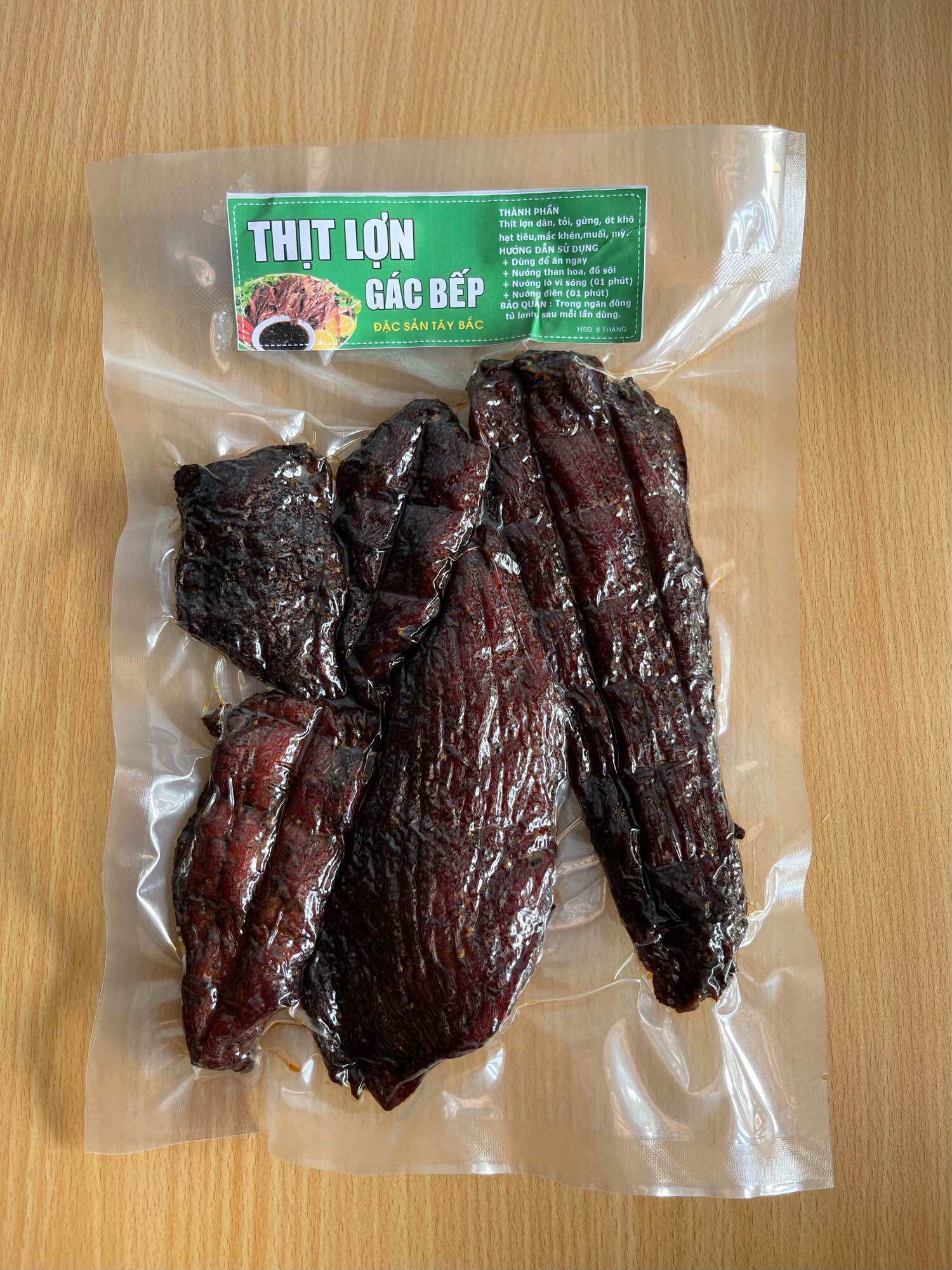 Thịt lơn gác bếp gói 500g tặng kèm muối chẩm chéo
