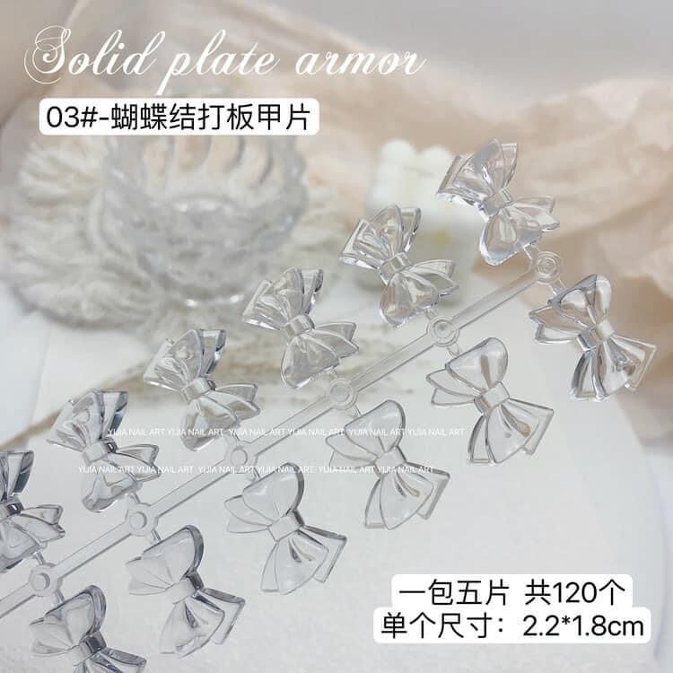 Móng đặc trong suốt sơn mẫu thạch các hình (120 móng)
