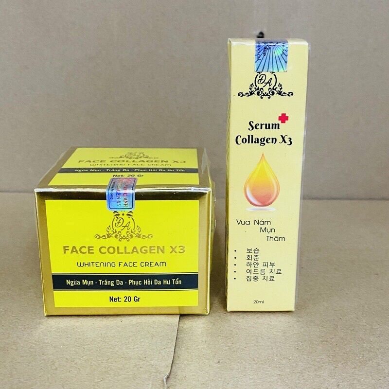 Combo kem face collagen x3 + serum nám collagen x3