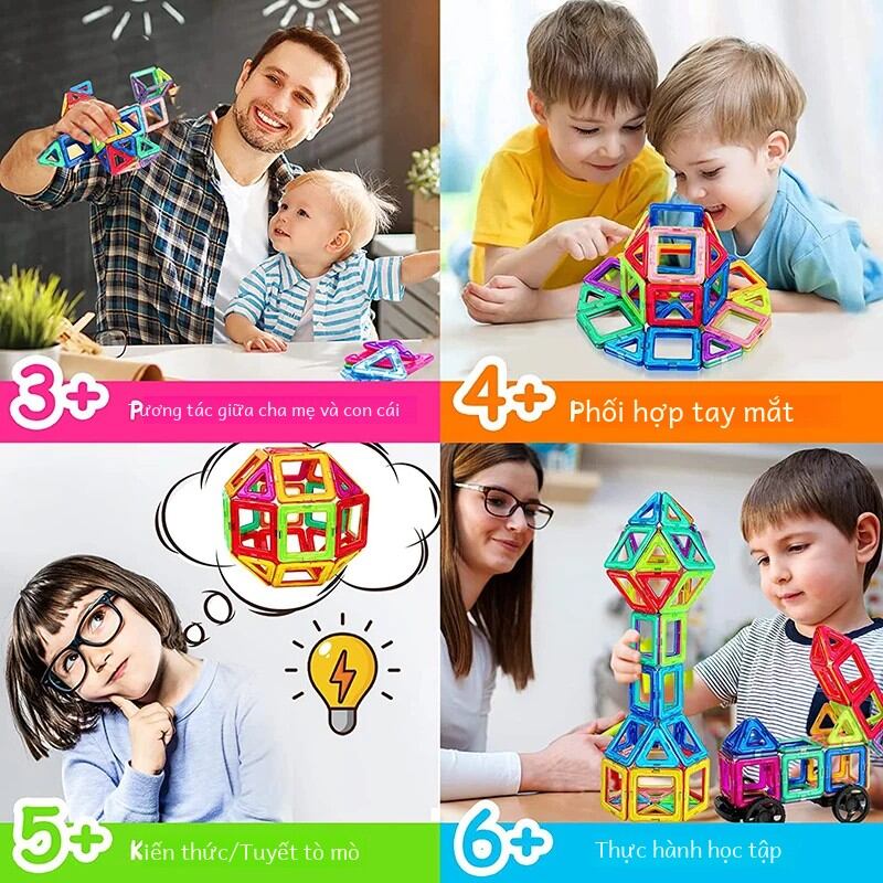 Từ Khối Xây Dựng Size Lớn Và Kích Thước Nhỏ DIY Nam Châm Đồ Chơi Cho Trẻ Em Thiết Kế Xây Dựng Bộ Quà Tặng Cho Trẻ Em Đồ Chơi
