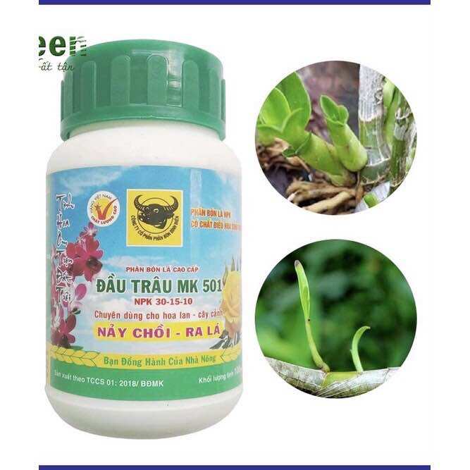 Phân bón lá đầu trâu mk 501 lọ 100g - nảy chồi, ra lá