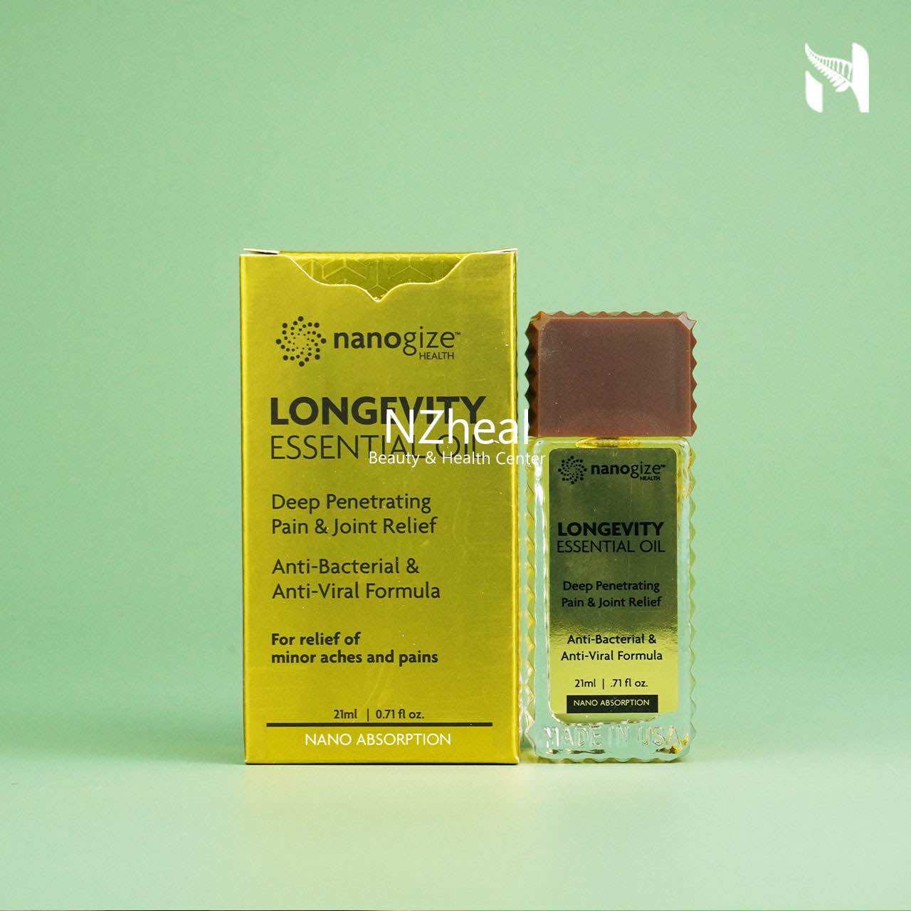 Dầu gió vàng Nanogize Longevity Essential Oil Deep Penetrating (21ml) - Date 01/2028