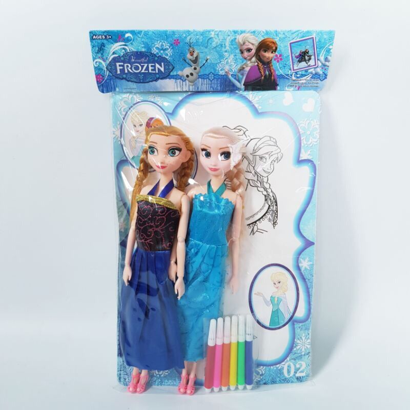 Bộ tô màu búp bê Anna và Elsa hàng đẹp