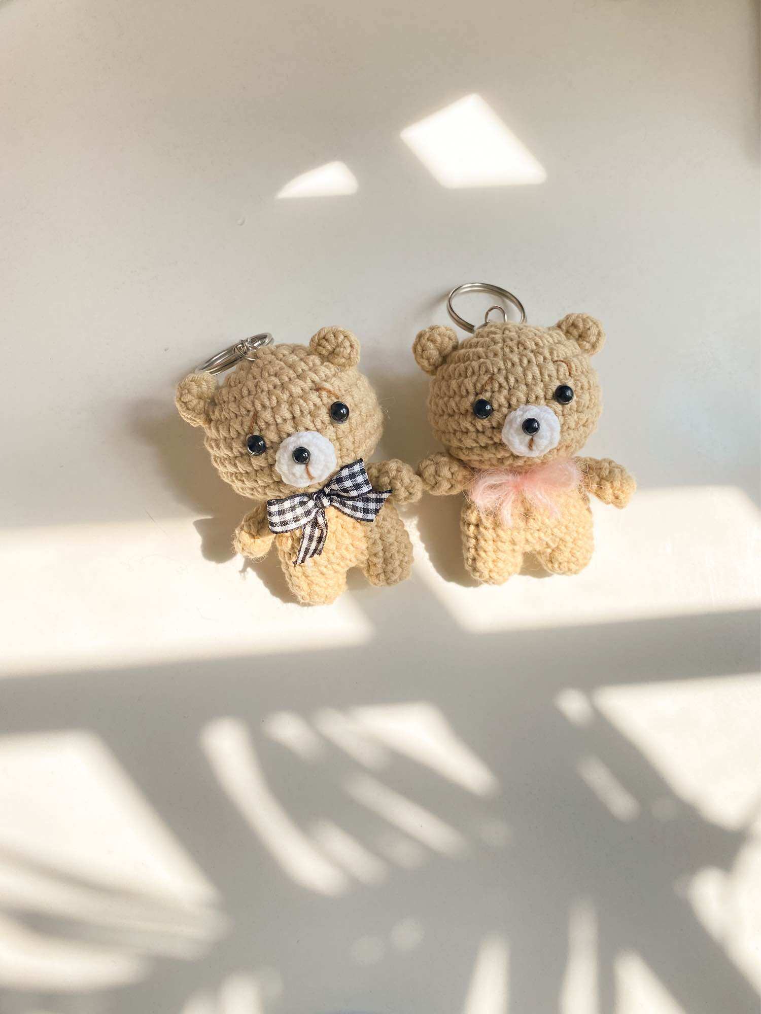 Móc khoá Gấu Couple handmade bằng len