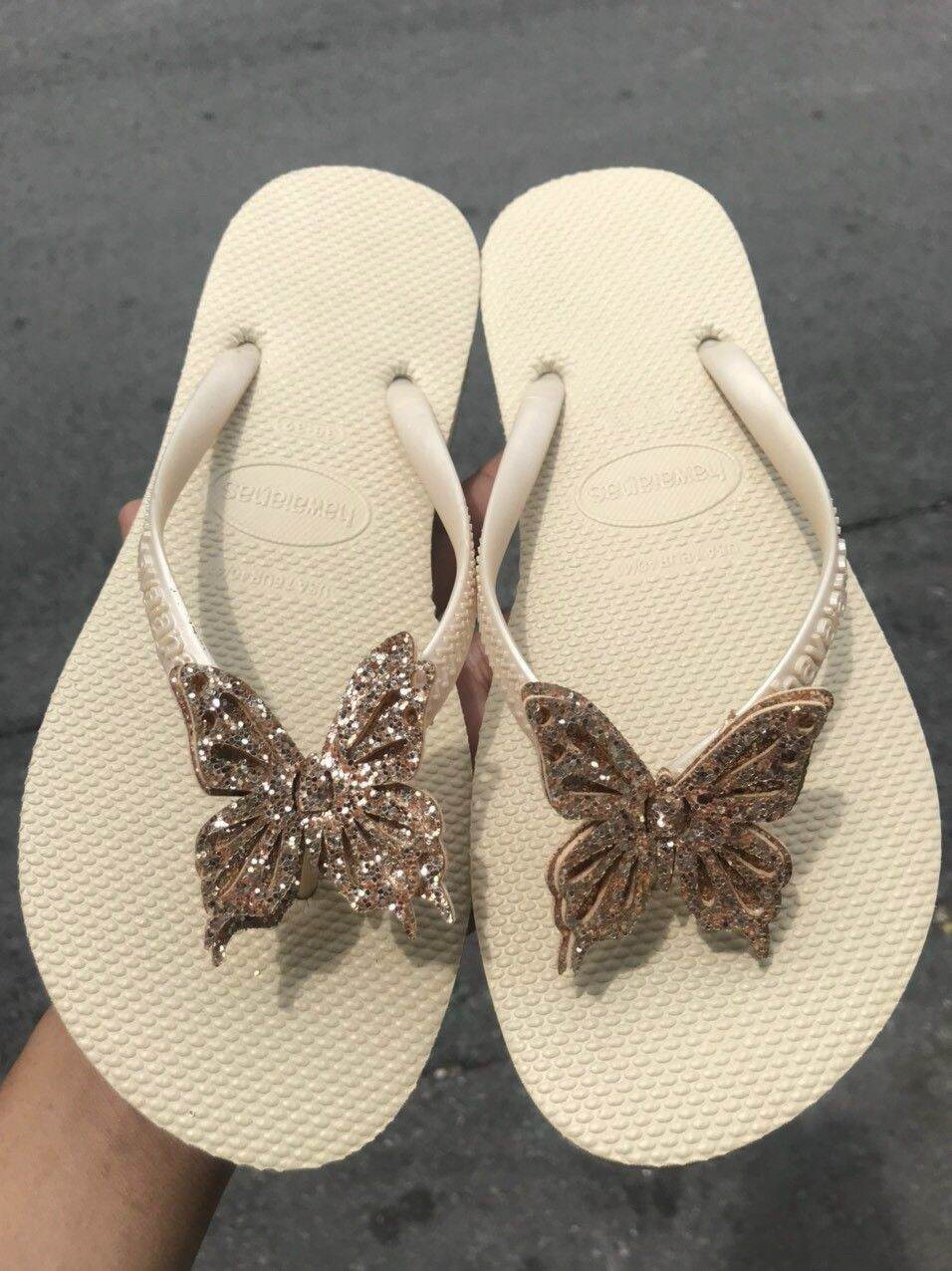 [HCM](Hàng Mới) Dép Kẹp nữ Hanavaas Đính Bướm đá kim tuyếnsiêu xinh 2021