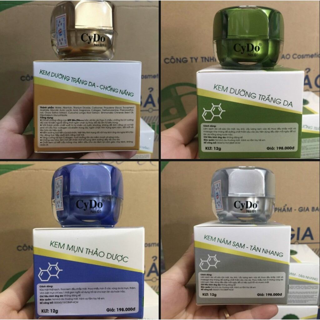 kem dưỡng trắng da cydo 12g đủ mẫu