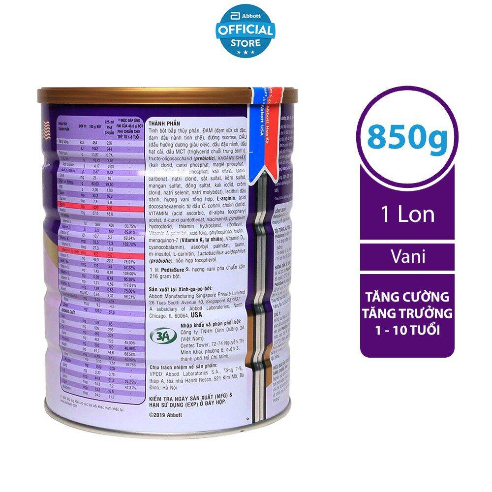 SỮA BỘT PEDIASURE  850G