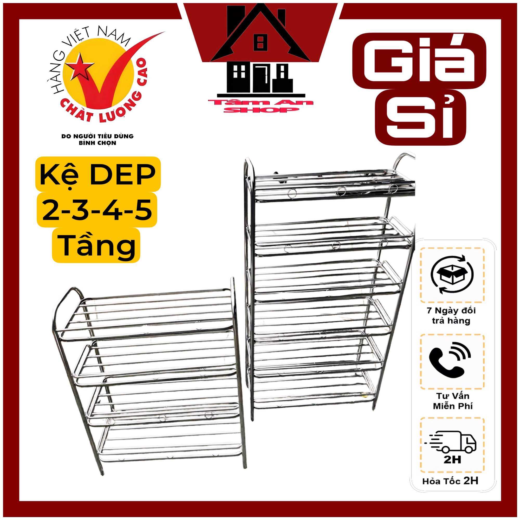 Kệ dép inox 2-3-4-5 tầng giá xưởng , inox 201 100%