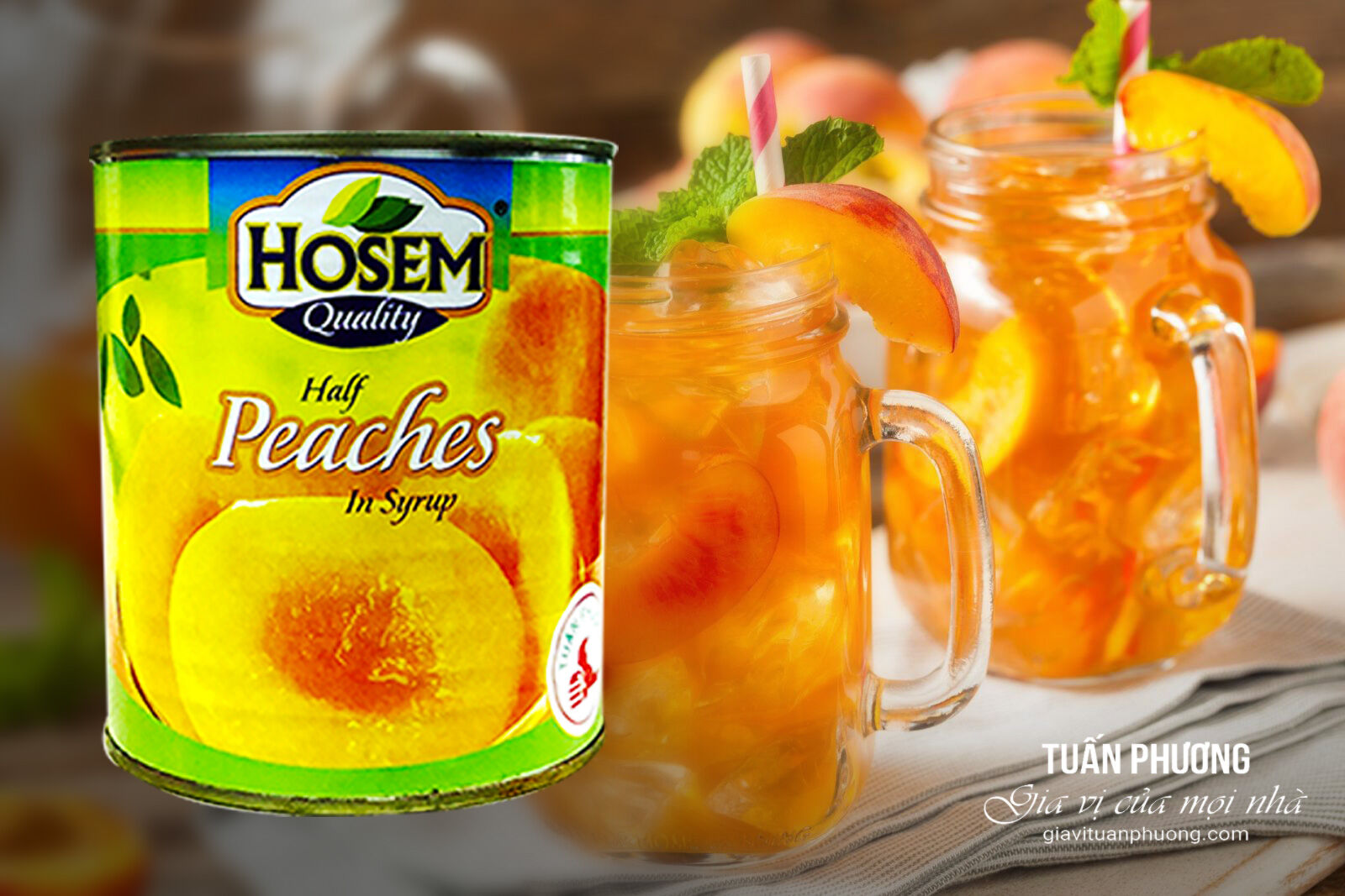 Đào ngâm Hosem 825g
