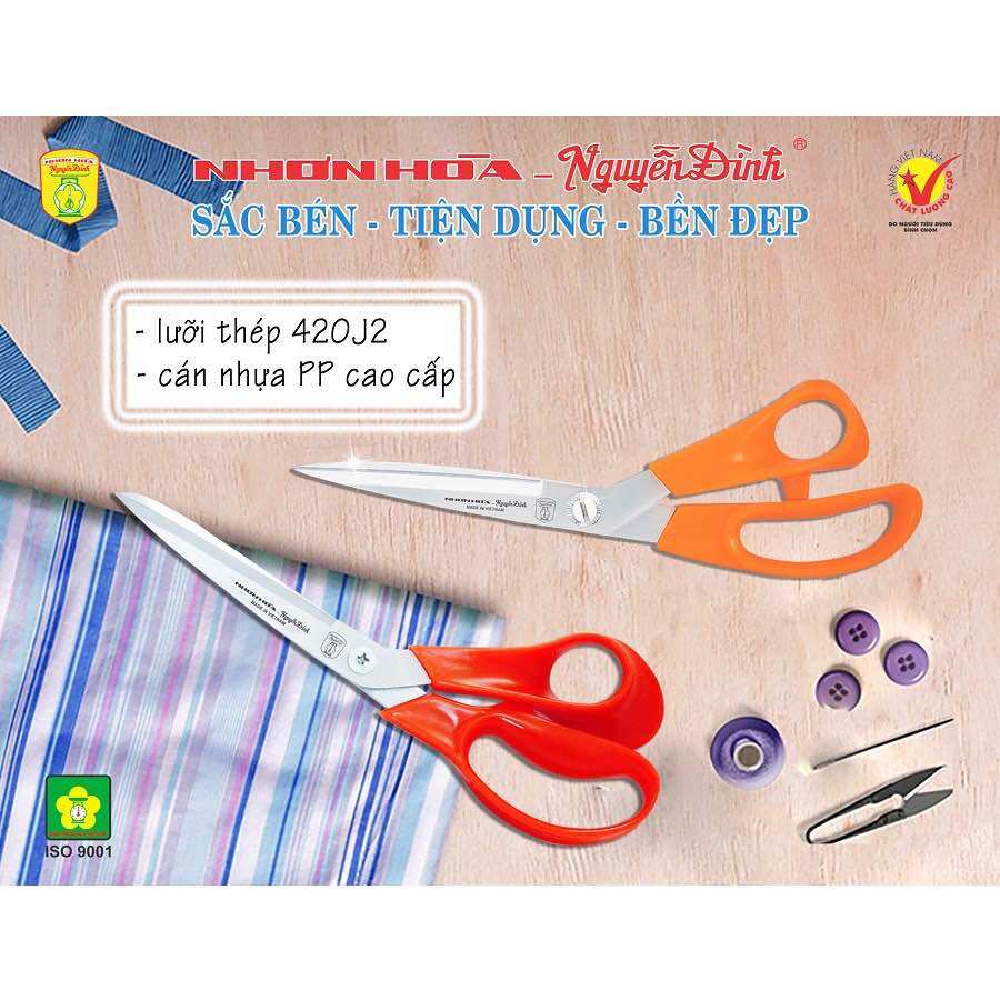 Kéo cắt vải tốt Nguyễn Đình - Kéo gia dụng cắt vải,simili, giấy...