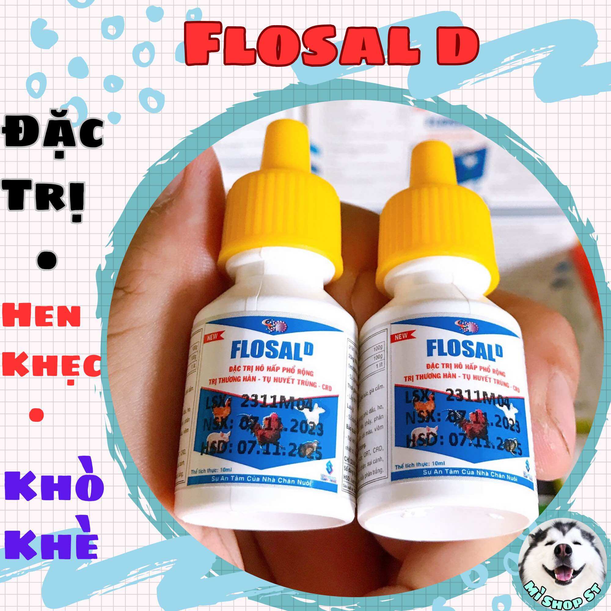 Flosal d lọ 10ml cho gà, khò khè, sổ mũi