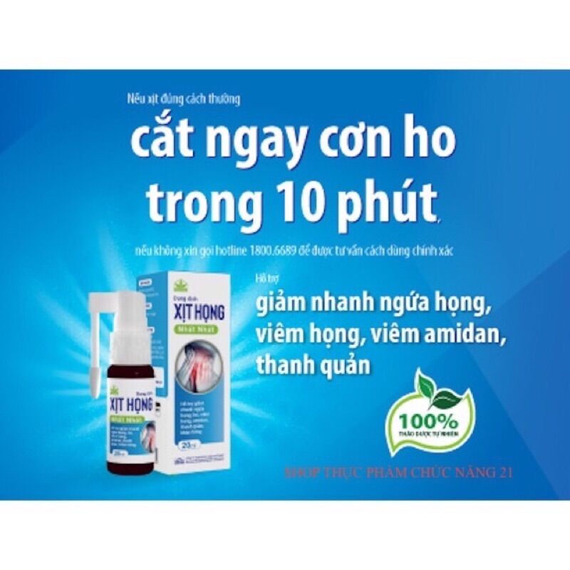 Xịt họng Nhất nhất-chai 20ml