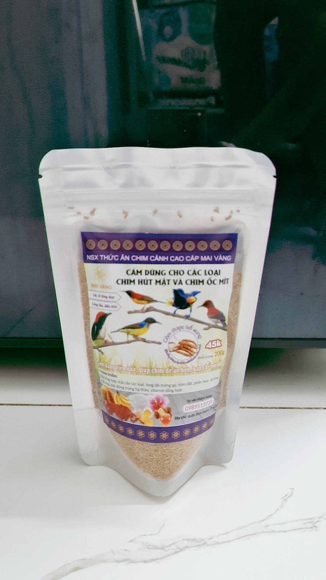 Combo 04 gói Cám chim hút mật và chim ốc mít 100g