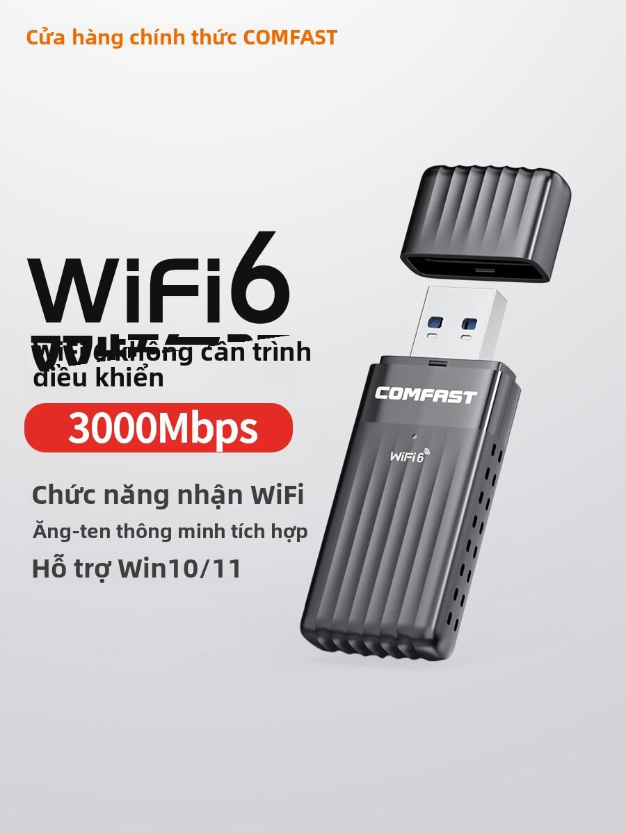 Comfast | Driver-Free AX3000 WiFi 6 USB Wireless Network Adapter Giá 548,000 Đồng*Miễn phí vận chuyển