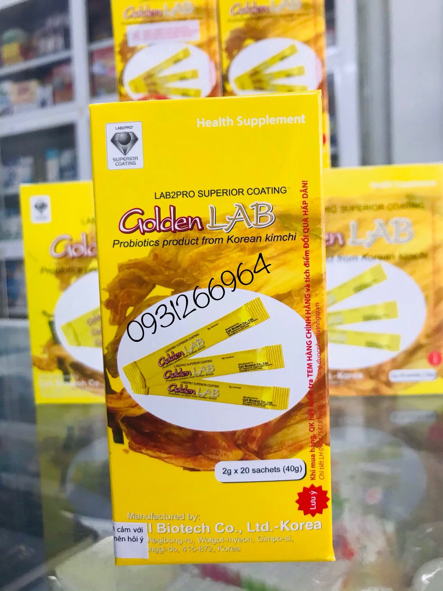 [HCM]Men vi sinh Golden lab hộp 20 gói