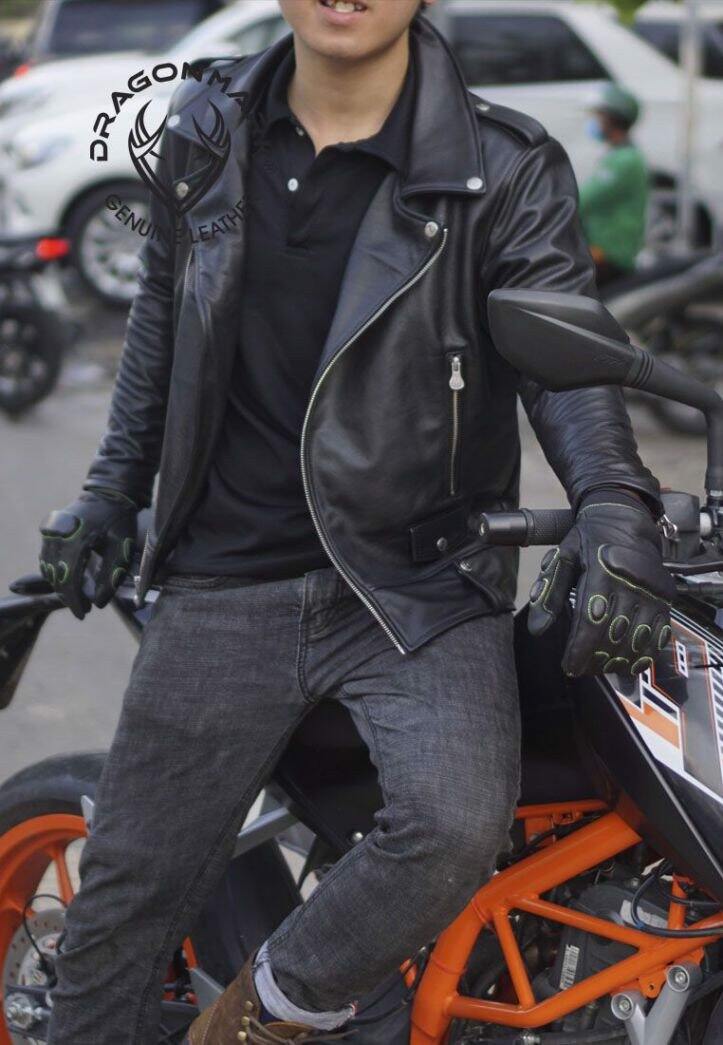Áo khoác da nam biker