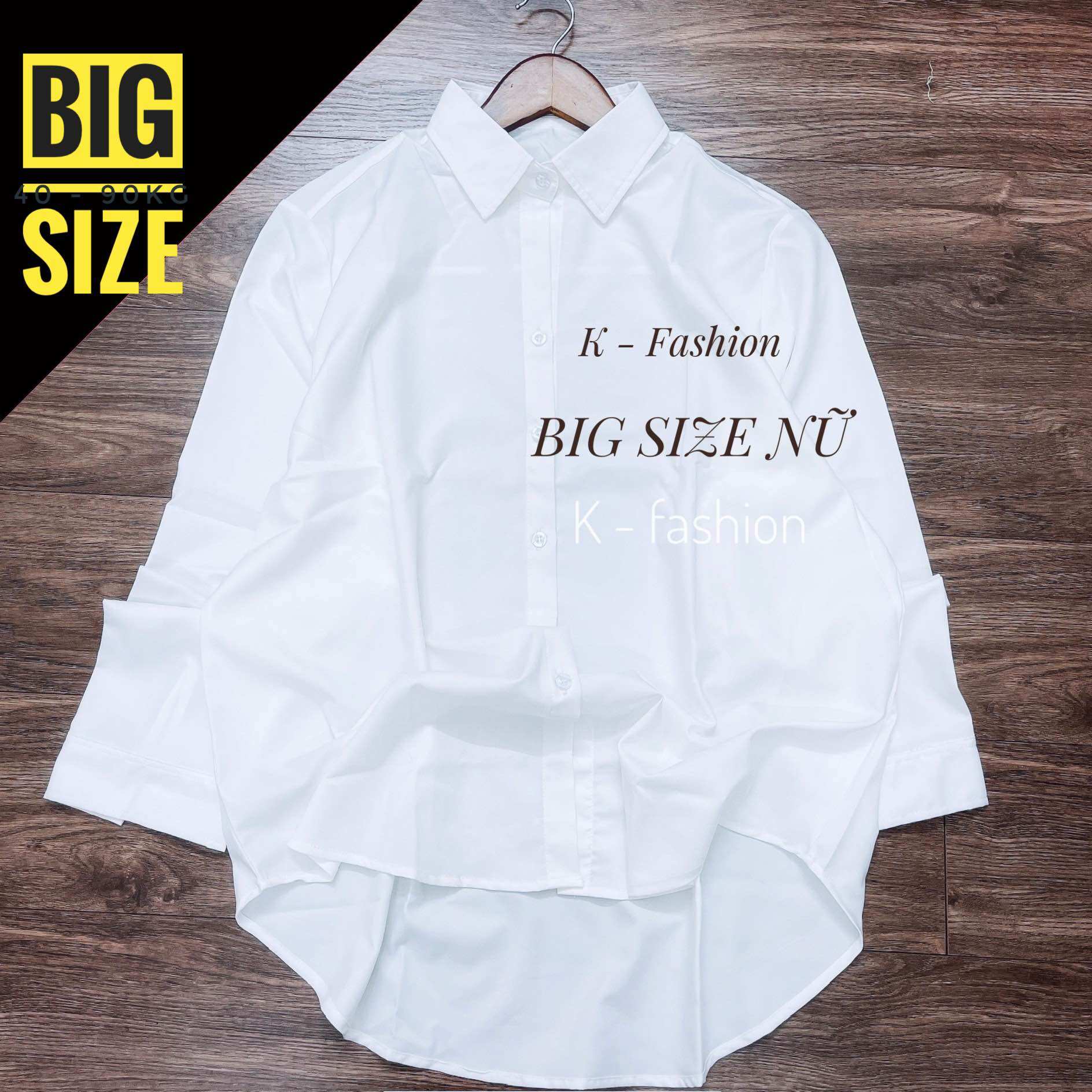 Big size - đủ size áo sơ mi trắng - vải mát form rộng