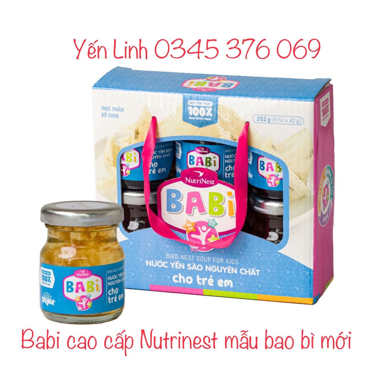 Hộp 6 Hũ Nước Yến Sào Cho Trẻ Em Babi Bird - NUTRINEST- (6 hũ x 42gr)