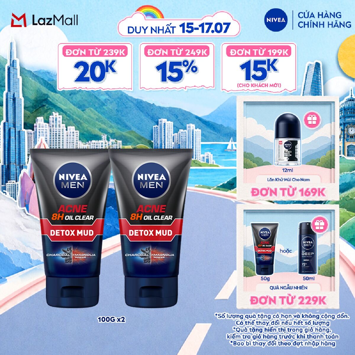 Bộ 2 Sữa Rửa Mặt Bùn Khoáng NIVEA MEN Kiểm Soát Nhờn & Ngừa Mụn (100g) - 83940